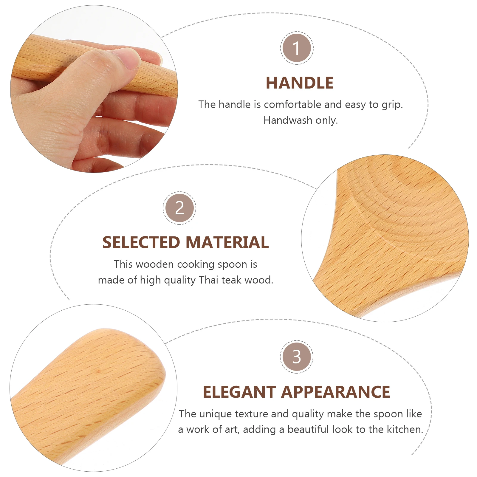 

Beech Wood Soup Ladle Large Size Kitchen Tool Reusable Gentle Finish Natural Feel Wooden Spoon for Cooking Serving Long