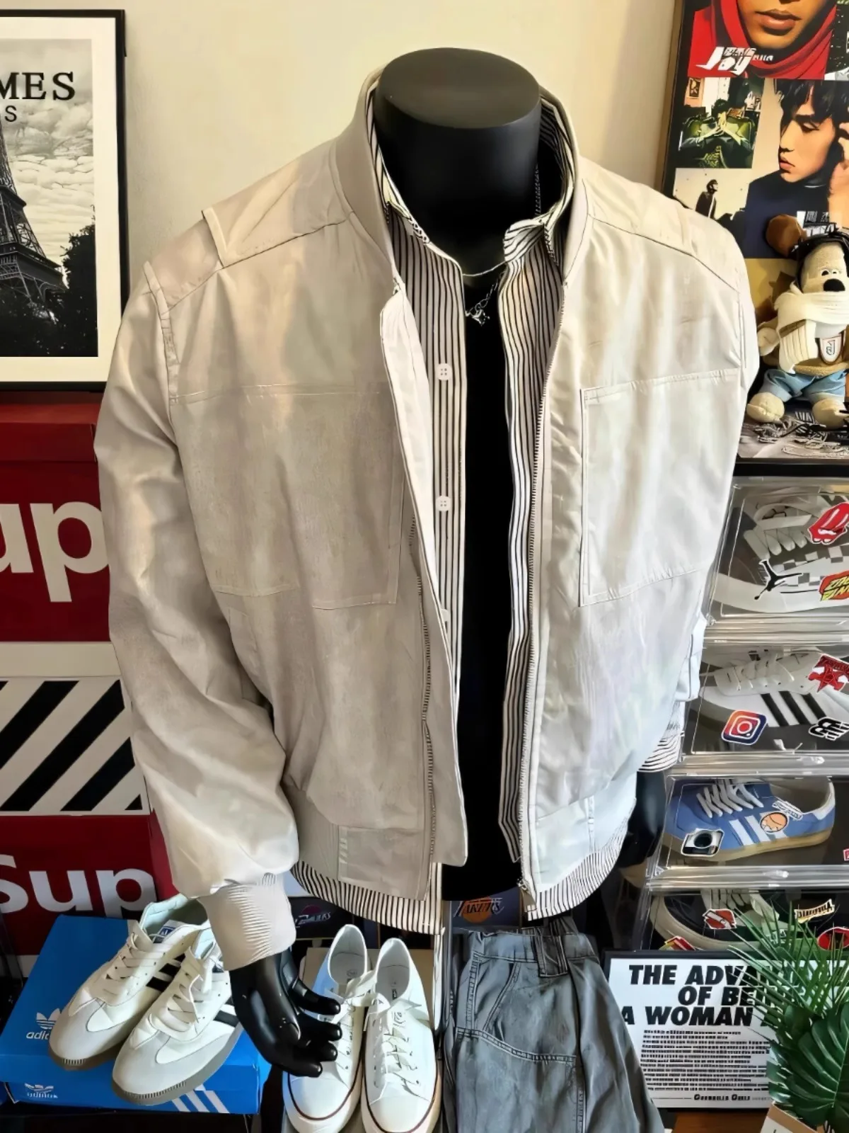 

Cleanfit American Sle Flight Jaet Men's Thiened Cotton ort Coat Stand Collar Baseball orm Winter Warm Outerwear