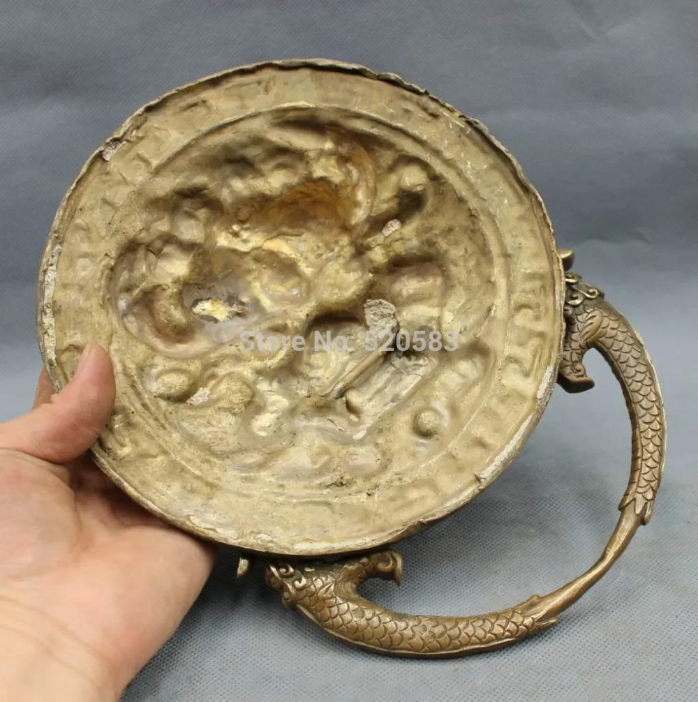 SCY 10 "الصينية النحاس البرونزية الحرس الأسد قناع تمثال جدار بوابة الشر مطرقة الباب #6