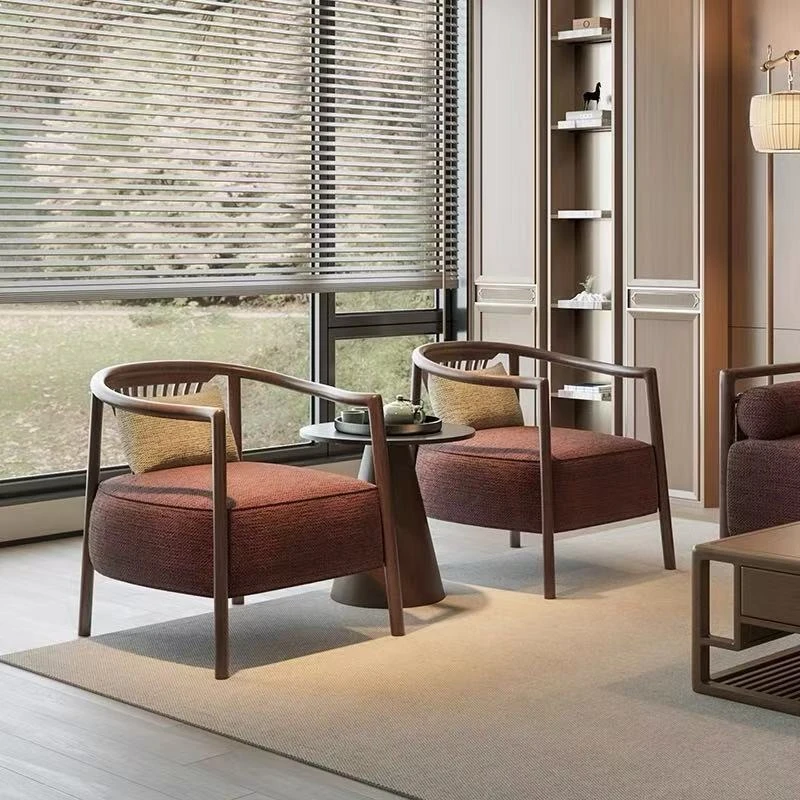 

New Chinese leisure single sofa chair, tea house tea room leisure chair
