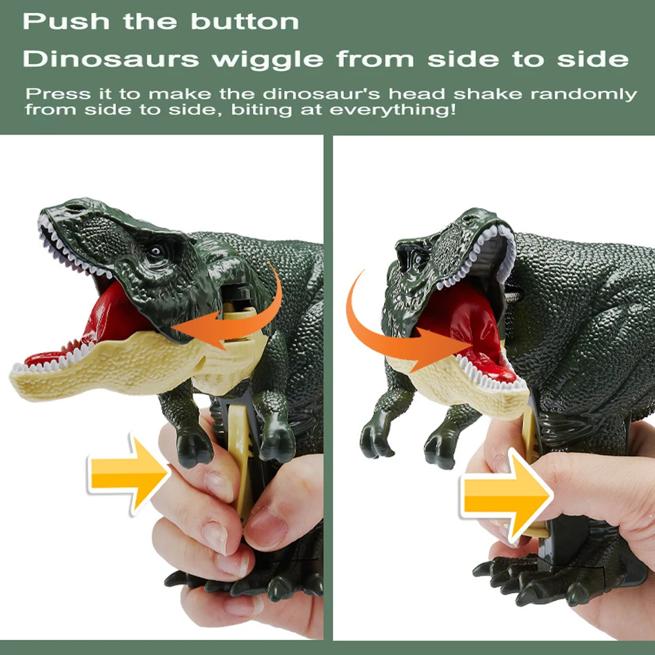 Dinosaur Zazaza Children Hand Press Automatic Swing Bite Simulation Model Tyrannosaurus Rex Dinosaur Toys for Kids Chrismas Gift