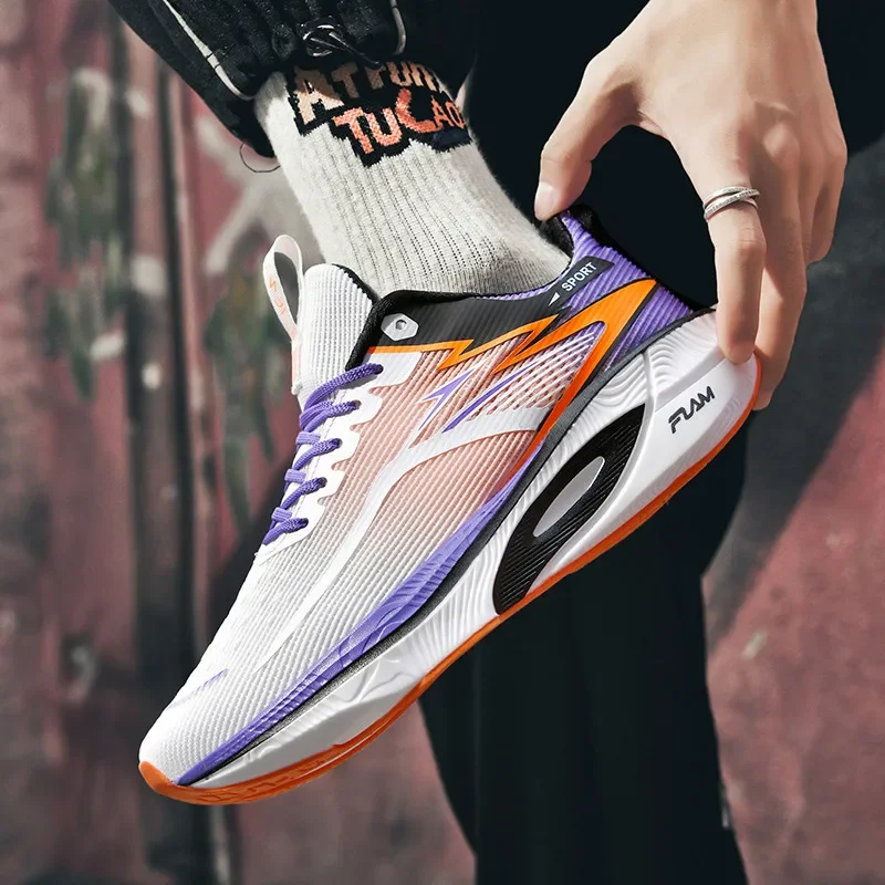 

Men's and Women's Ultra Light Flying Carbon Board Shock-absorbing Running Shoes, Autumn Mesh Breathable Sports Shoes35-45