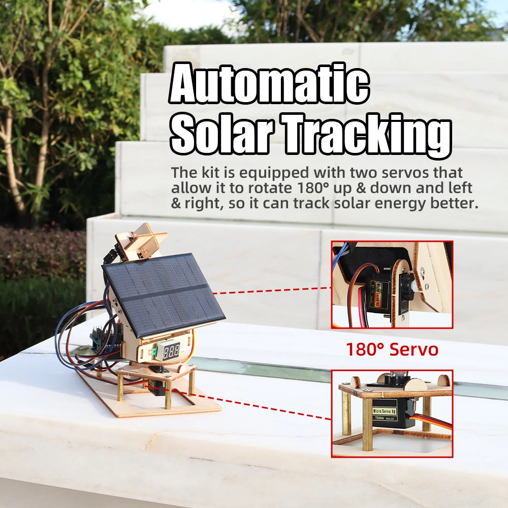 Kit de suivi solaire intelligent pour projet Ardu37, kit de suivi électronique bricolage, kit de panneau de circuit solaire professionnel