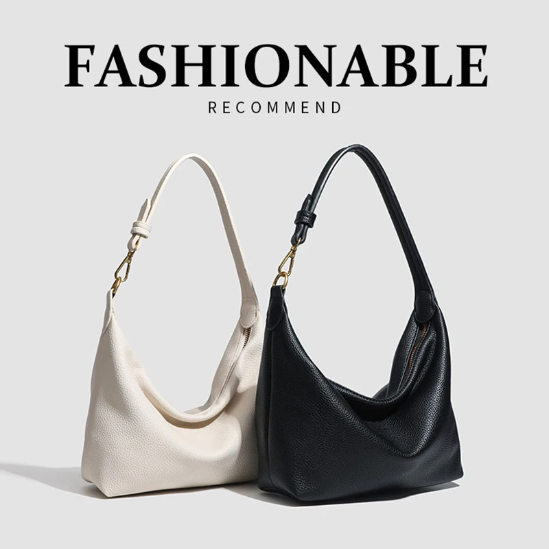 

Crescent moon underarm bag, versatile commuter women's bag, soft skin casual dumpling bag, fashionable single-shoulder bag