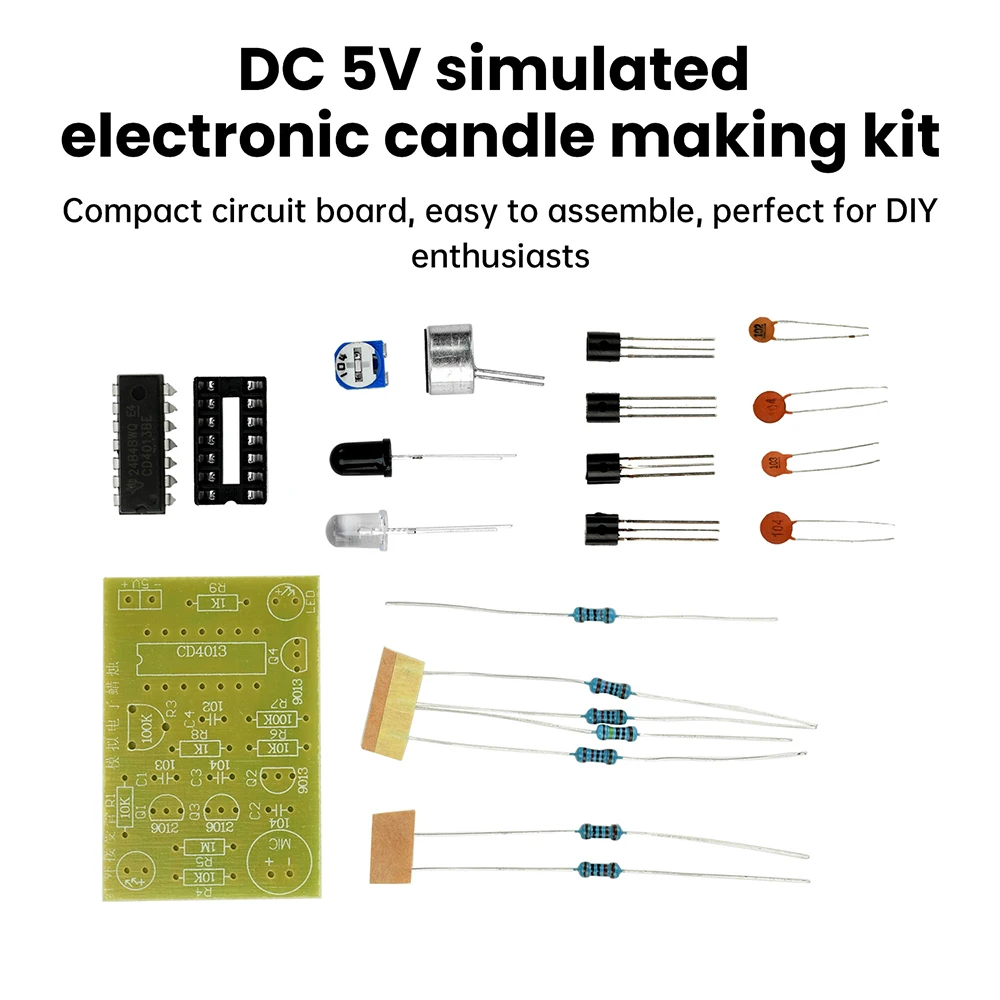 DC 5V Analog Electronic Candle Kit Simulated Candle Ignition and Blowing Control Electronic Soldering Training DIY Kit