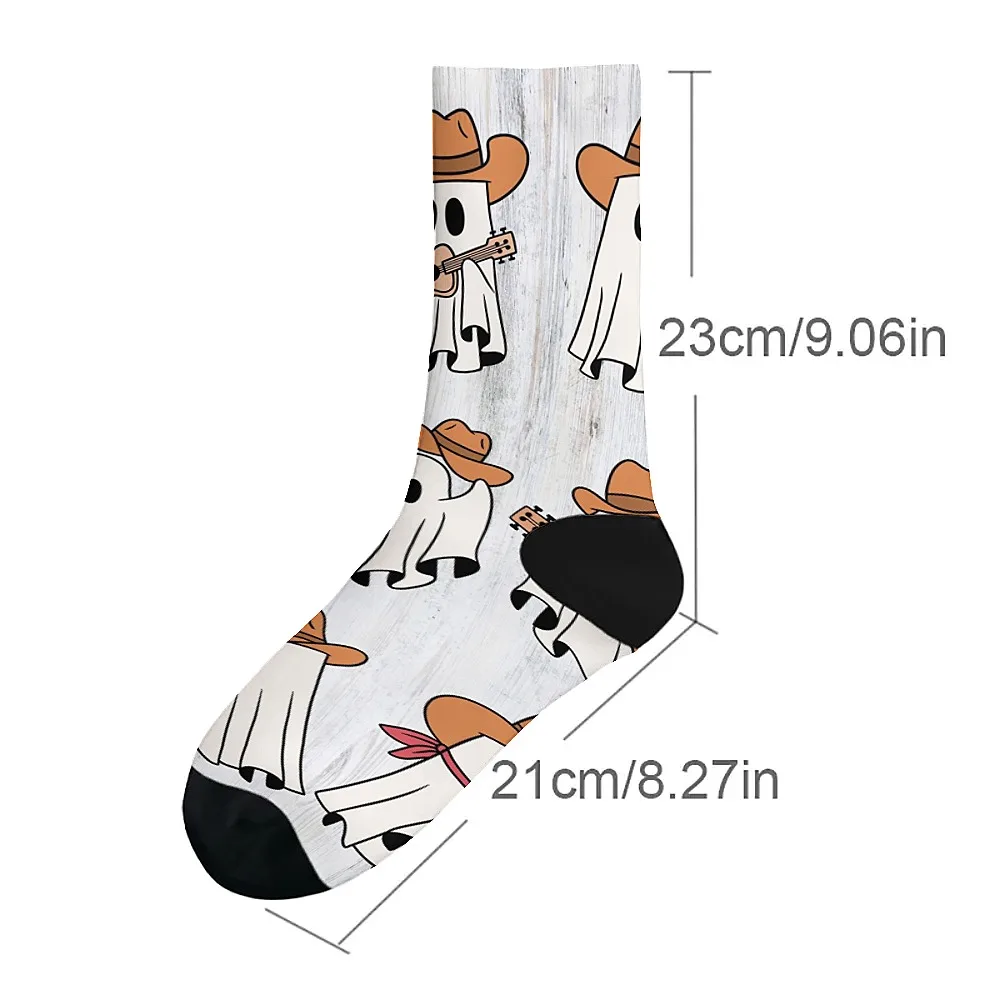 جوارب شبح فنية مطبوعة متعددة الاستخدامات للرجال، هدية مثالية عصرية ولطيفة ومتعددة الاستخدامات وقابلة للتنفس ودافئة
