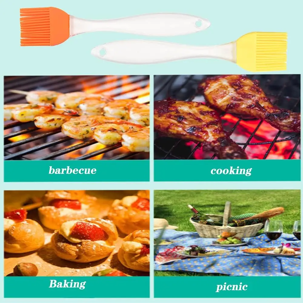 5PCS Silicone Barbeque Brush Cooking BBQ Heat Resistant Oil Brushes Kitchen Supplies Bar Cake Baking Tools Utensil Supplies