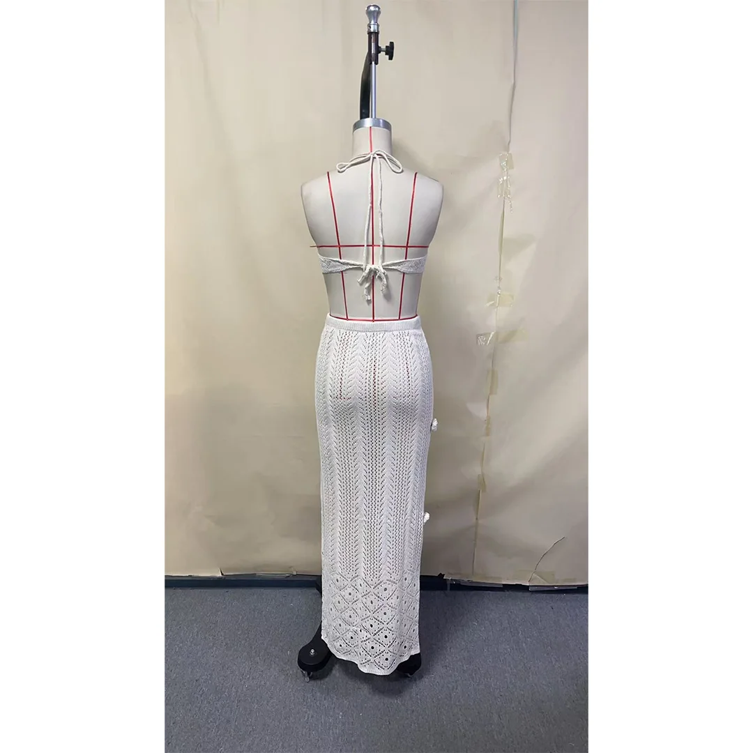 S - XL 3D-Blumen, gehäkelt, gestrickt, zweiteiliger Anzug, Strandkleid, Strandmode, Strandbekleidung, Strand-Cover-up, Damen, V6771 – Detail 13