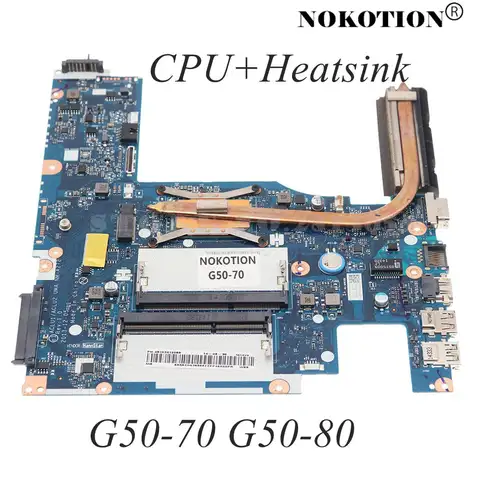 ACLU1/AULU2 NM-A272 carte principale pour Lenovo IdeaPad G50-70 G50-80 carte mère d'ordinateur portable avec I3/I5/I7 4th CPU + dissipateur thermique