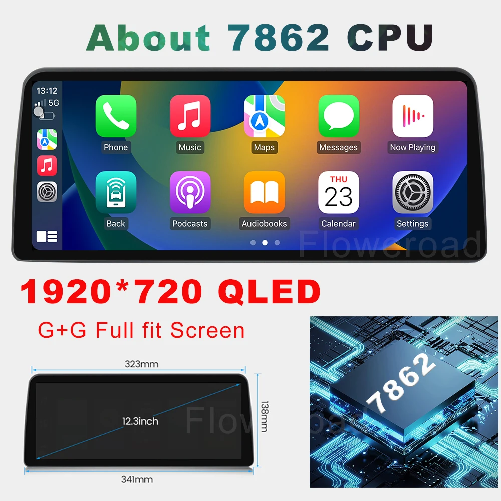 4G QLED Screen For SsangYong Tivoli 2019- 2021 Android 12 Car Stereo Multimedia Video Player Head Unit Carplay Auto GPS 1920*720