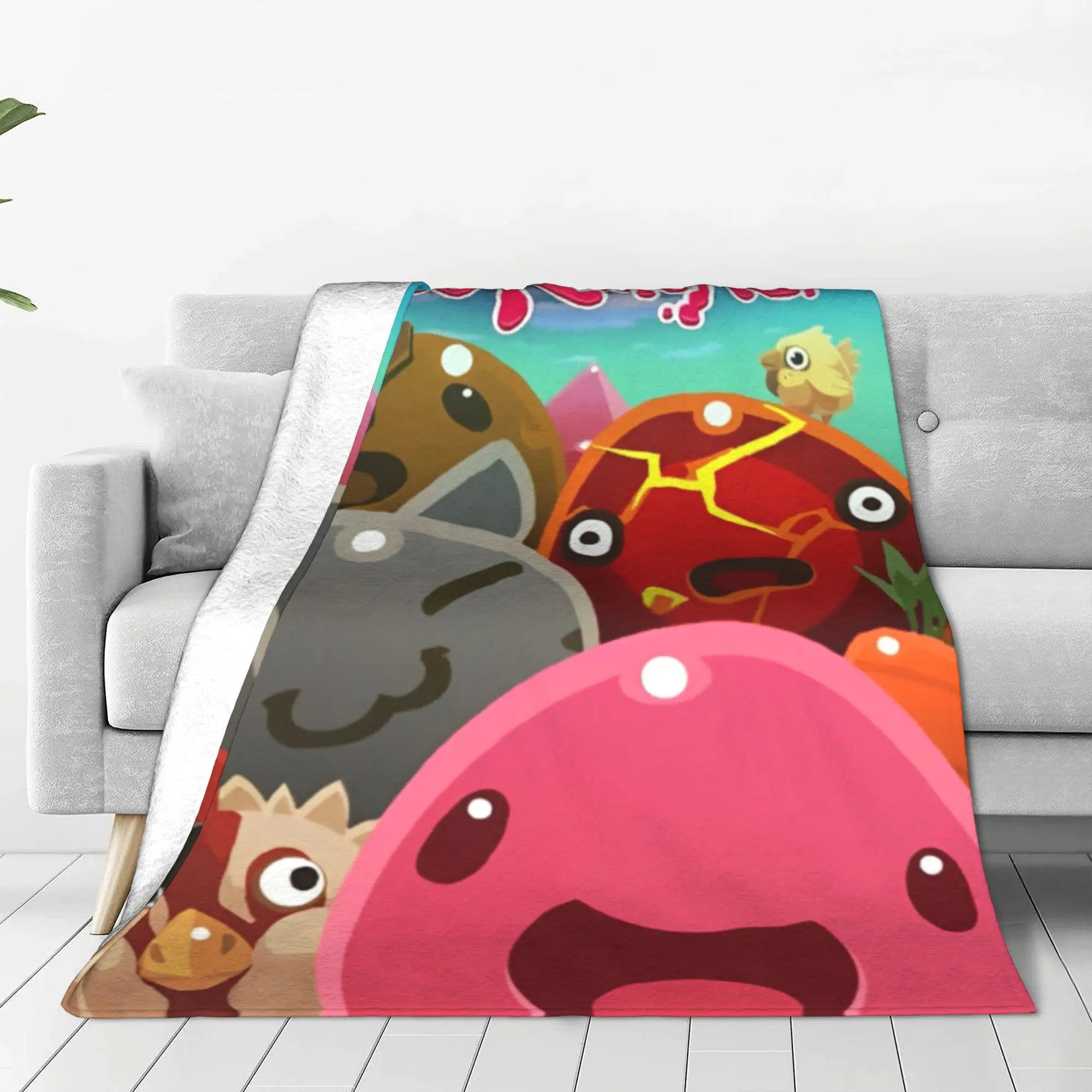 Slime Rancher Cartoon Game Blankets Anime Cute Plush Novelty Soft Throw Blanket for Bedding Lounge Decoration Office