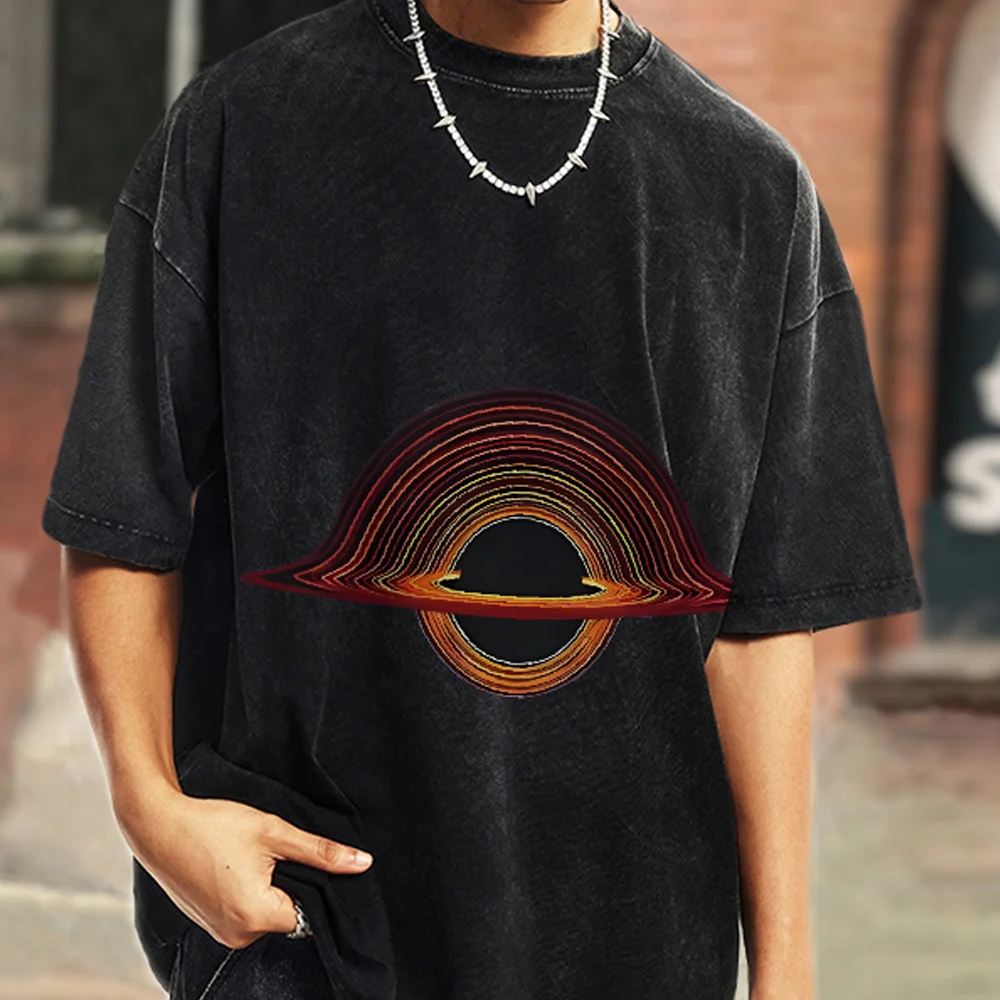

American Retro Abstract Funny Style Women T-Shirt Loose Wash Oversized Short Sleeve 2024 Summer Fashion Top Cute Design