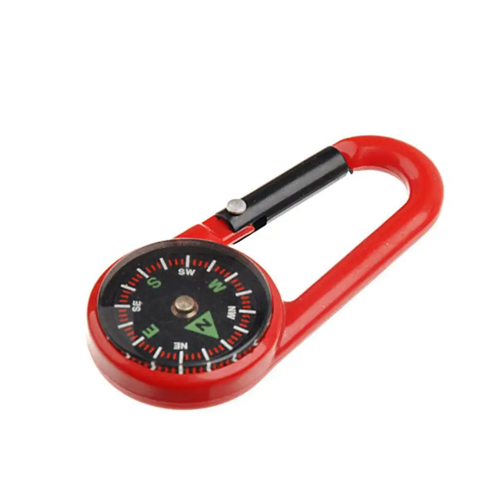 6pcs Plastic Compass Climbing Carabiner Outdoor Carabiner Clip Hook Keychain for Travelling Hiking (Mixed Colors)