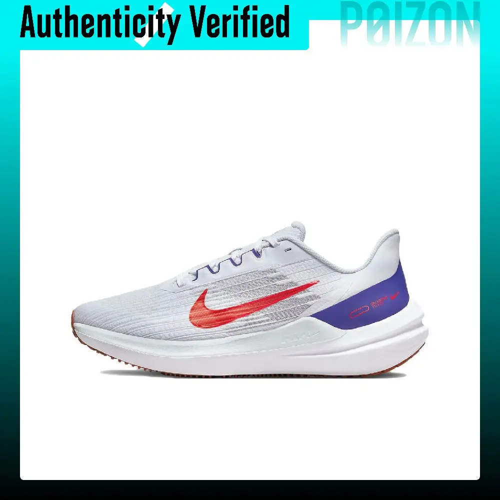 Nike Winflo 9 Abrasion Resistant Breathable Low top Casual Training Running Shoes Men's White Red Blue DD6203-006