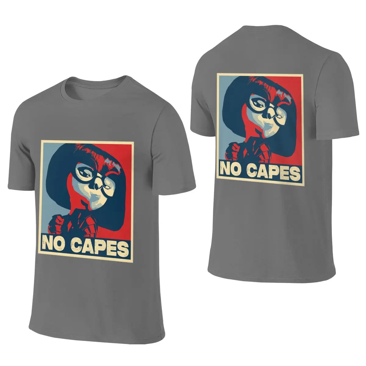 No Capes Retro Vintage Edna Minimalist Reversible T-shirt Solid Color Minimalism Trendy And Personalized Cotton Tee