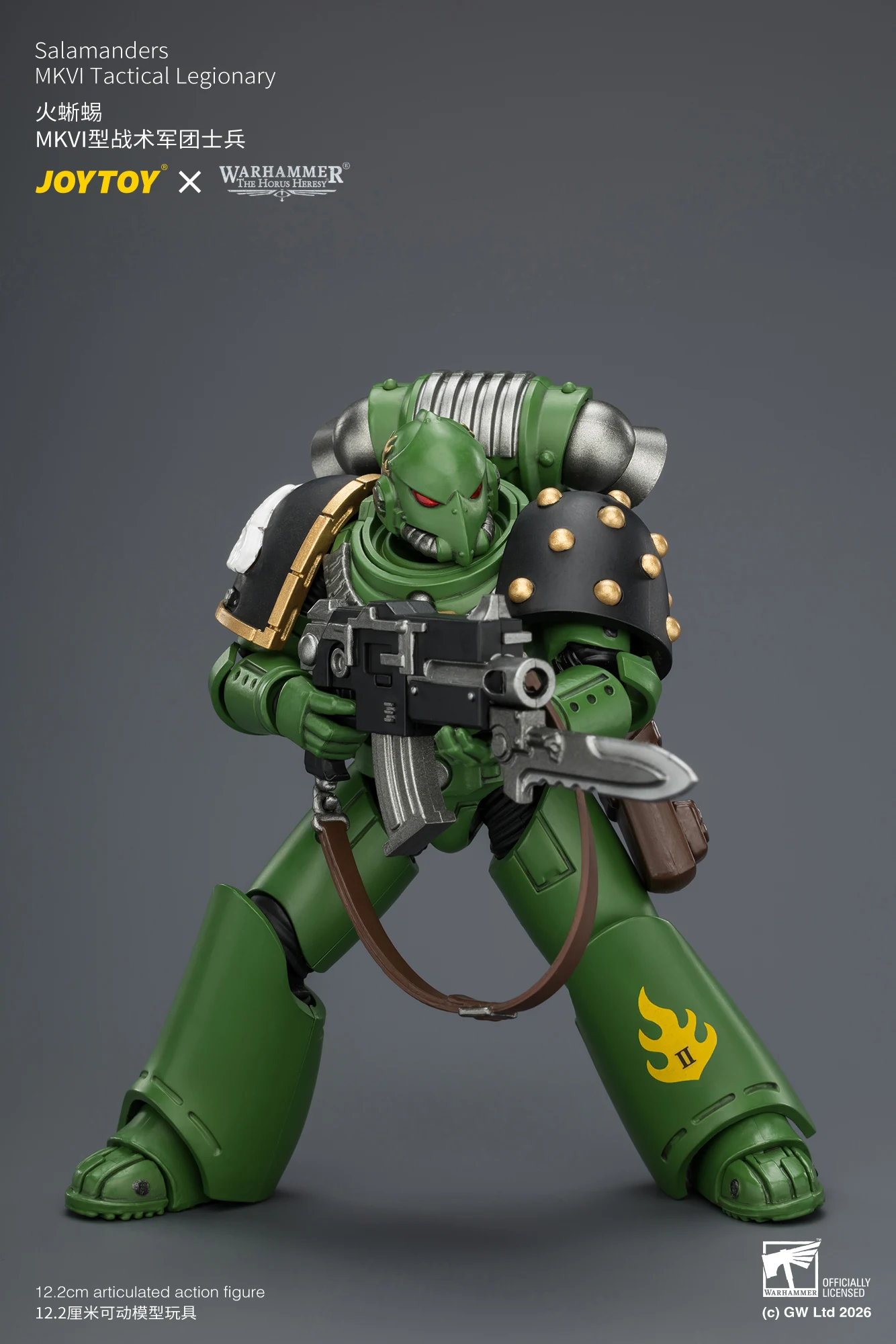 【Pre-sale】JOYTOY Warhammer 40K Salamanders MKVI MK III Tactical Legionary with Plasma Pistol Bolt Pistol 1/18 Action Figure view 6