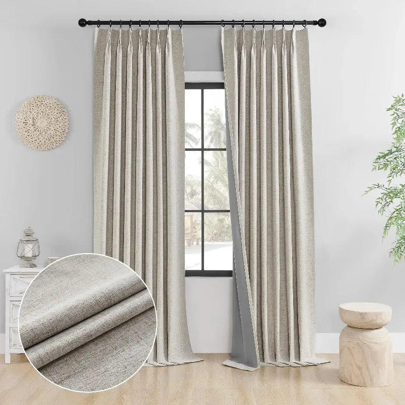 Height Made 100% Blackout White Living Room Window Curtains Bedroom Curtains Drapes Solid Color Kitchen Curtain