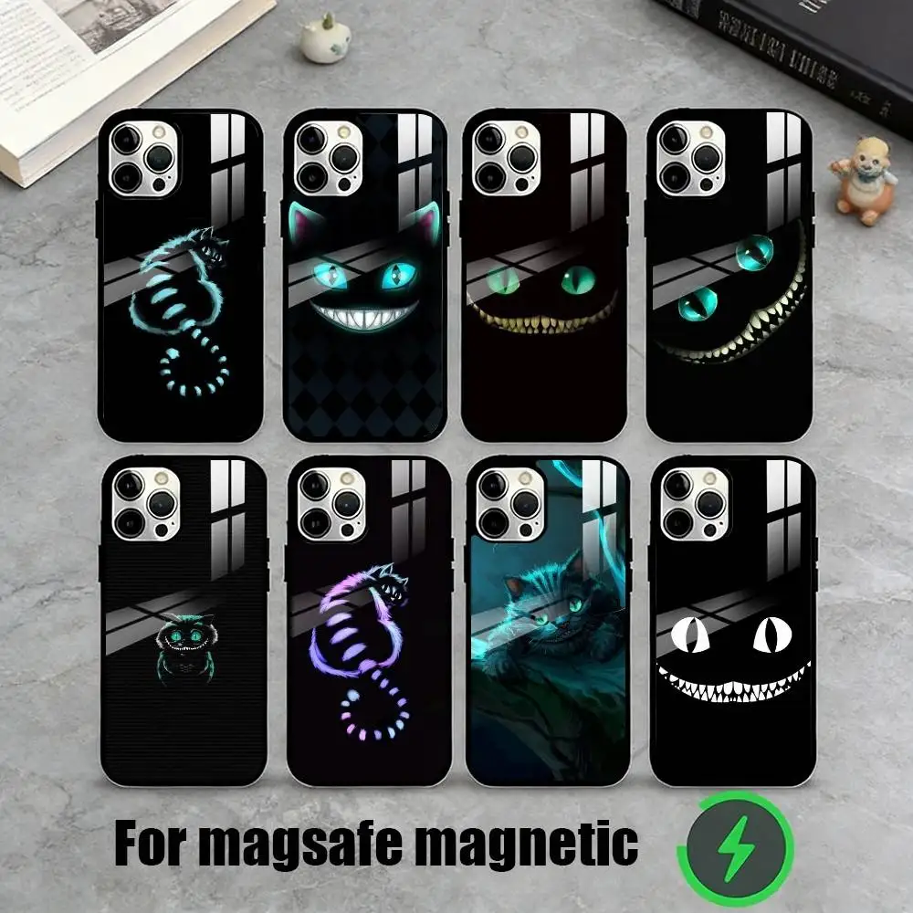 Cool Cheshire Cat Graphic  Phone Case For iPhone17,16,15,14,13,12,11 Plus,Pro Magnetic For Magsafe Wireless Charging