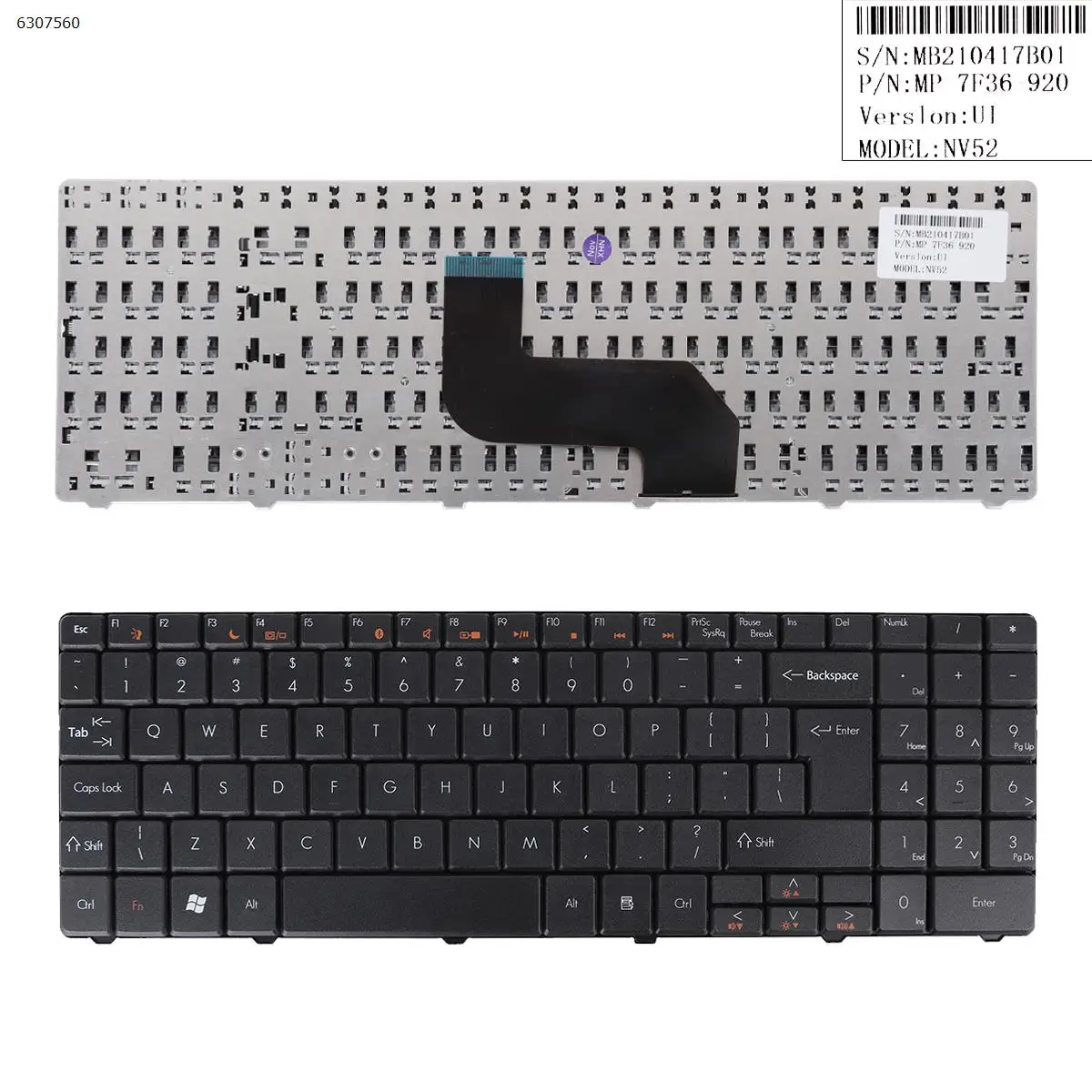 New US Laptop Keyboard for GATEWAY NV52 NV53/Packard Bell EasyNote DT85 LJ61 LJ63 LJ65 LJ67 LJ71 BLACK Big Enter