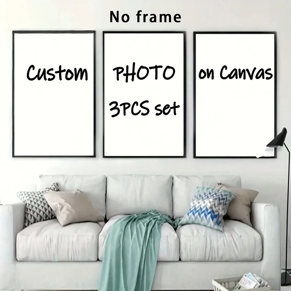 3pcs/set Custom Canvas Printing Personalized Photo Suitable for Family Life Pets Scenery Couple Weddings Home Decor Poster Gifts