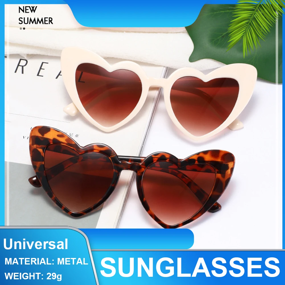 Heart-Shaped Sunglasses UV400 Protection Retro Fashion Women Love Heart Sun Glasses Clear Lens Female Glasses