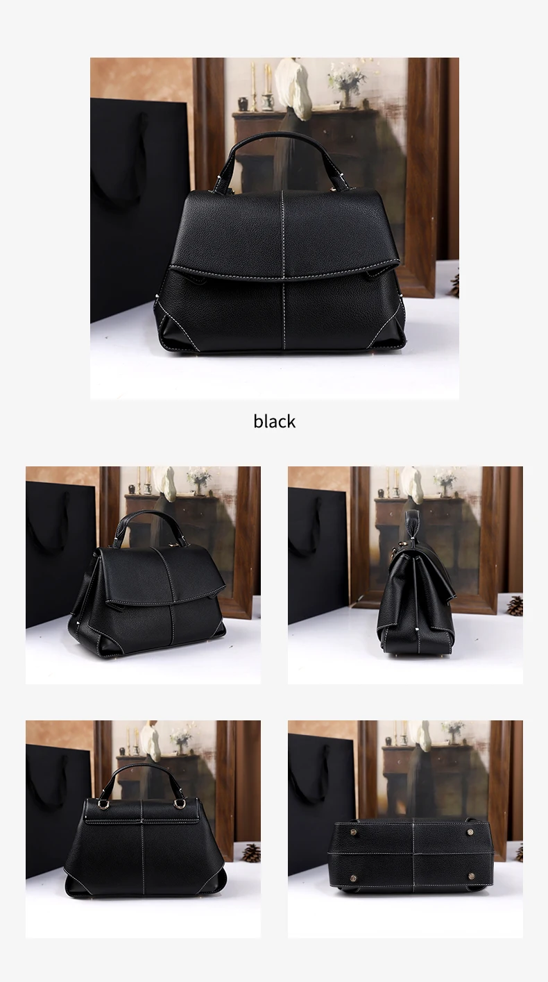 2026 Neue Retro Einfache Handtasche Vielseitig und Elegant Einfarbige Schulter-Umhängetasche Handtasche für Pendler – Detail 6