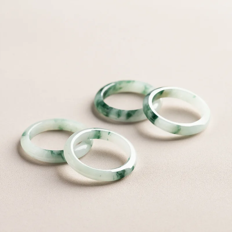 

Natural Myanmar Floating Flower Jade Ring Jewelry Manufacturer Wholesale Inner Diameter 15-20mm Drop Shipping