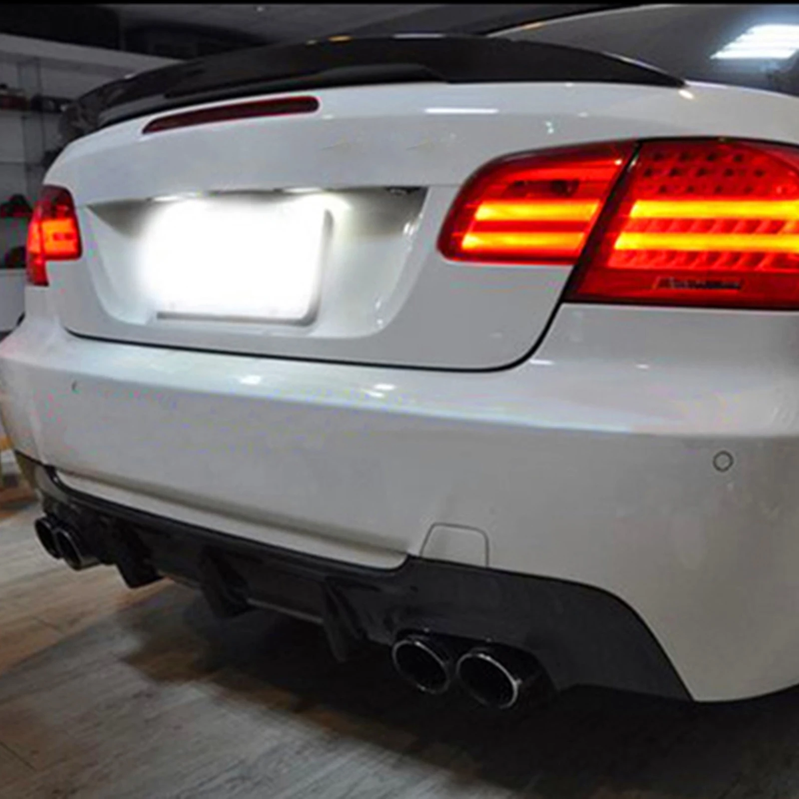 Heckdiffusorlippe Carbon-Optik/Glanzschwarz Spoiler Schutz für BMW 3er E92 E93 325i 328i 335i M Sport 2006-2013