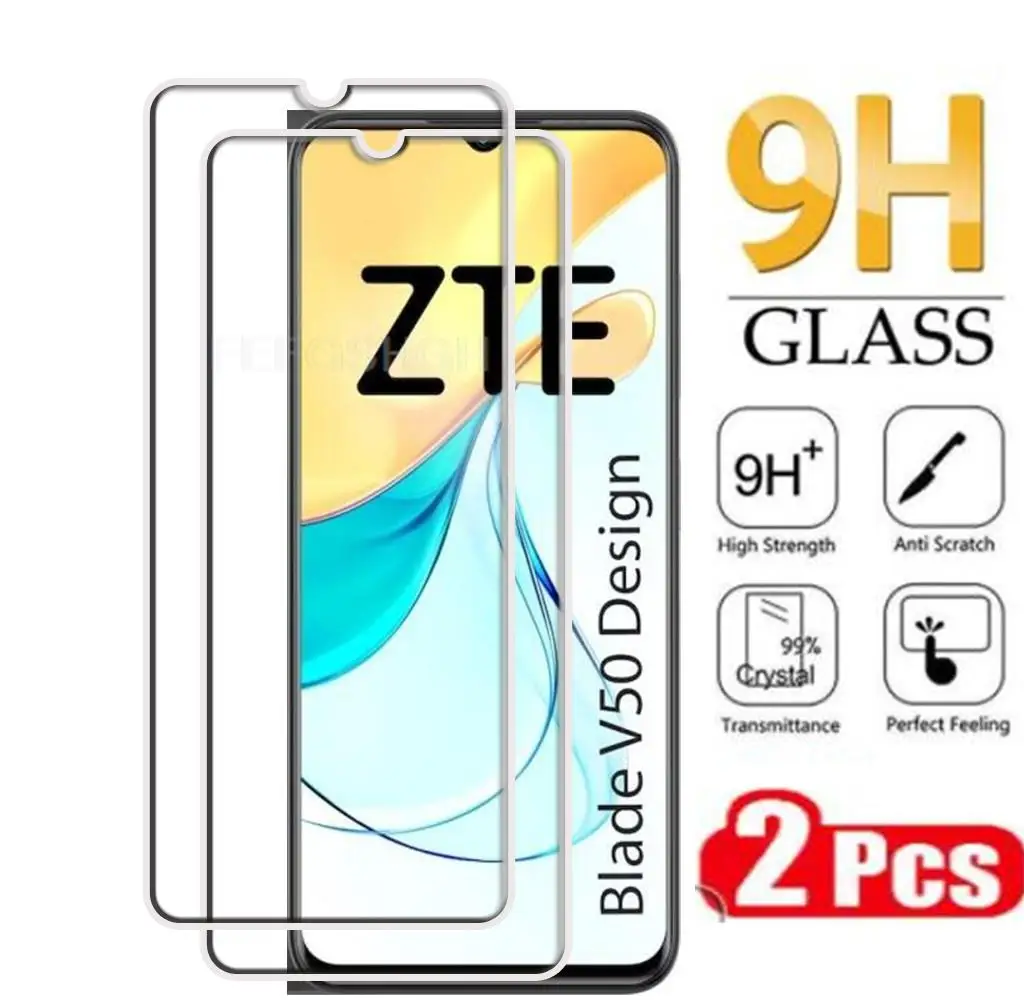 Protector de pantalla de vidrio templado para ZTE Blade V50, 2 piezas, diseño 4G, 6,6 pulgadas, 2023Blade V50