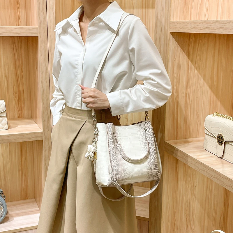 Brand Leather Women\'s Bag 2024 New Portable Bucket Bag Women\'s Handbags Large Capacity Single Shoulder Crossbody Bags