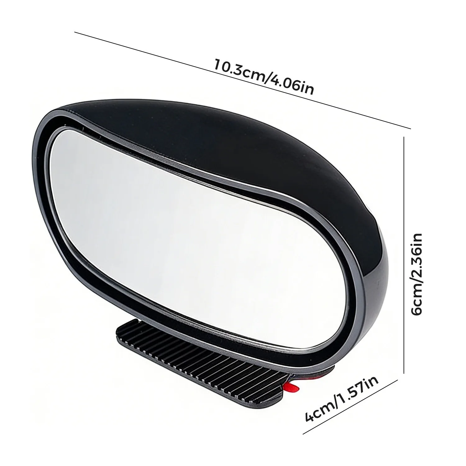1Pc Black/White Oval HD Blind Spot Mirror For Cars, 360° Rotatable Wide-Angle HUD Mirror, Universal Vehicle Rearview Auxiliary M