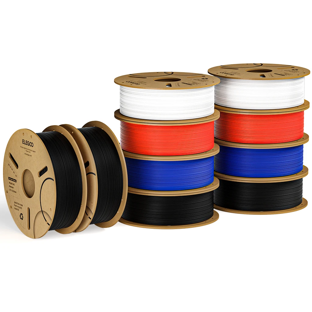 ELEGOO, filamento PLA+ da 4 kg per stampanti 3D, diametro 1,75 mm, precisione +/- 0,02 mm, materiale in PLA per stampanti 3D FDM, per una stampa rapida e di alta qualità.