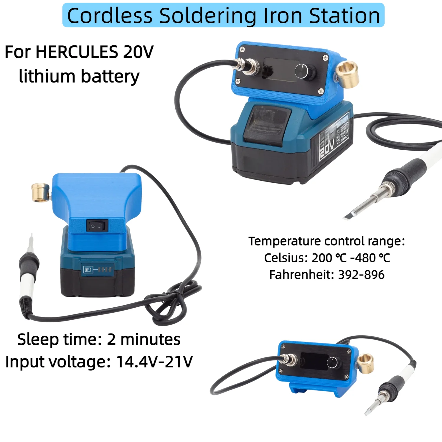 Cordless Soldering Iron Station for HERCULES 20V Battery T12 Digital Display Soldering Iron Electronic Repair Welding Tool