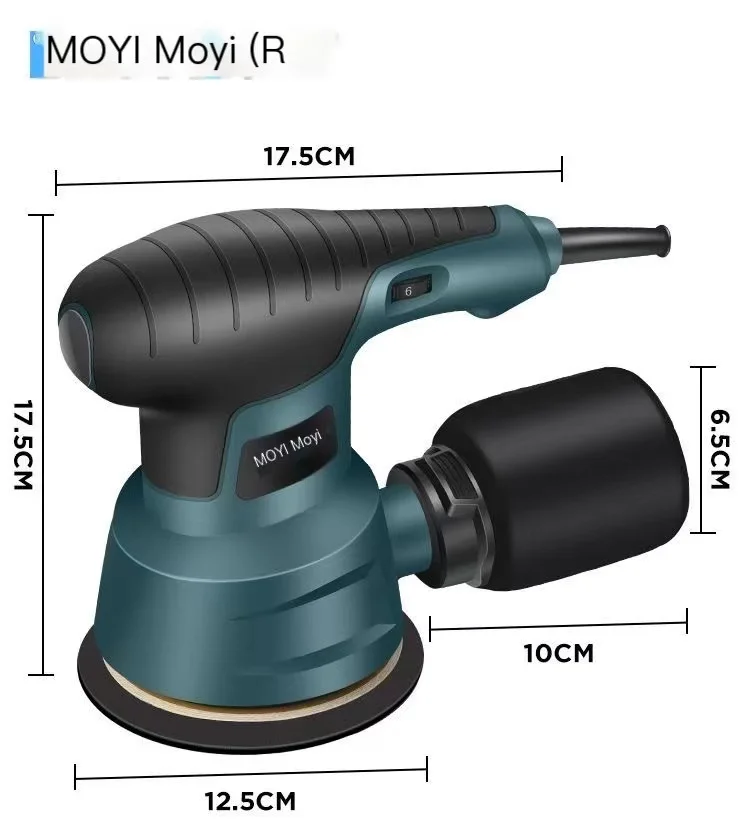 300W elektryczna szlifierka mimośrodowa 5 Cal 125mm płyta szlifierka elektryczna do obróbki drewna polerka do lakieru samochodowego mebli