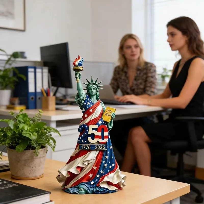 America 250 Statue of Liberty Flag Draped Resin Statue