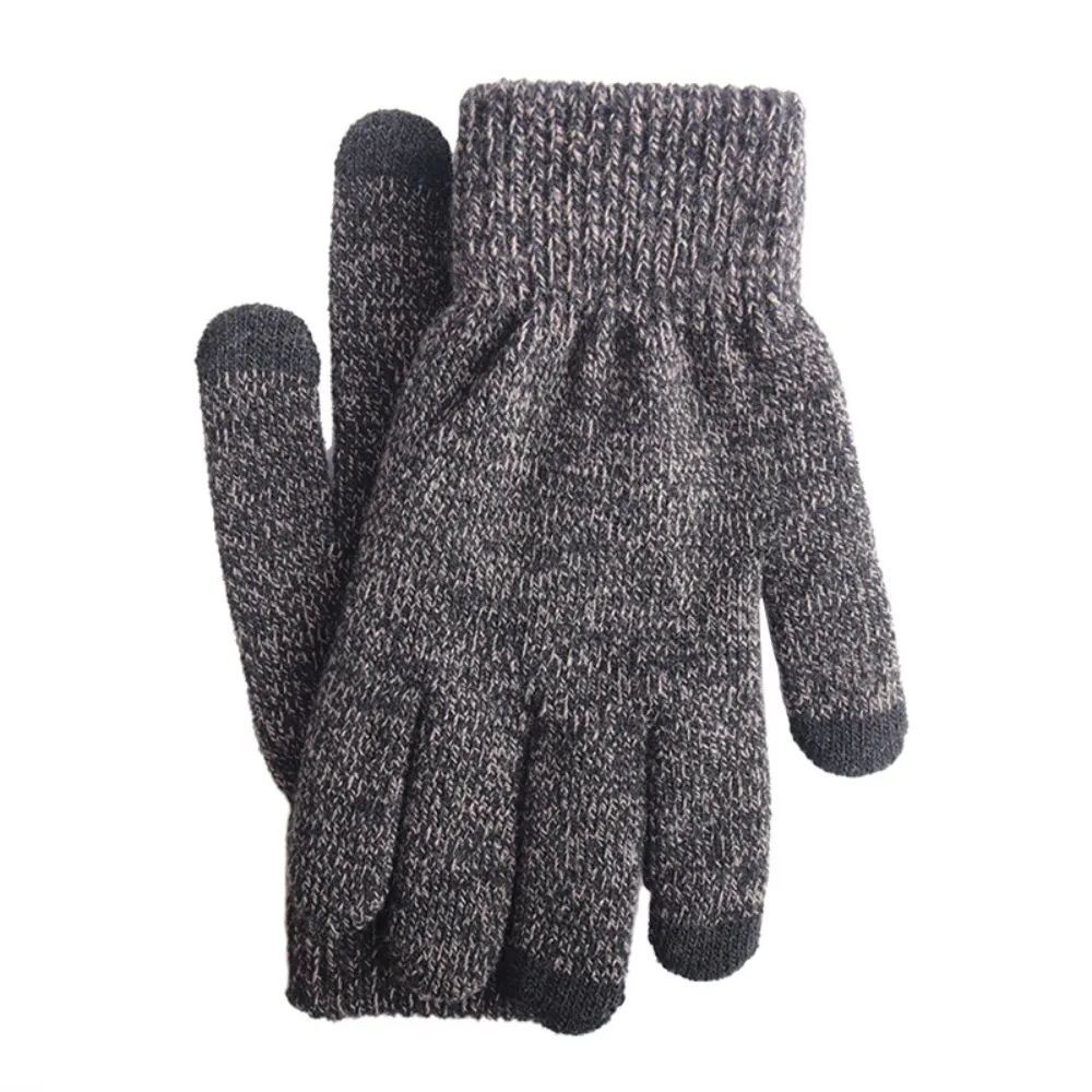 Guantes de invierno para pantalla táctil, manoplas cálidas de punto para pantalla táctil, dedo completo, esquí, ciclismo y conducción, 2024