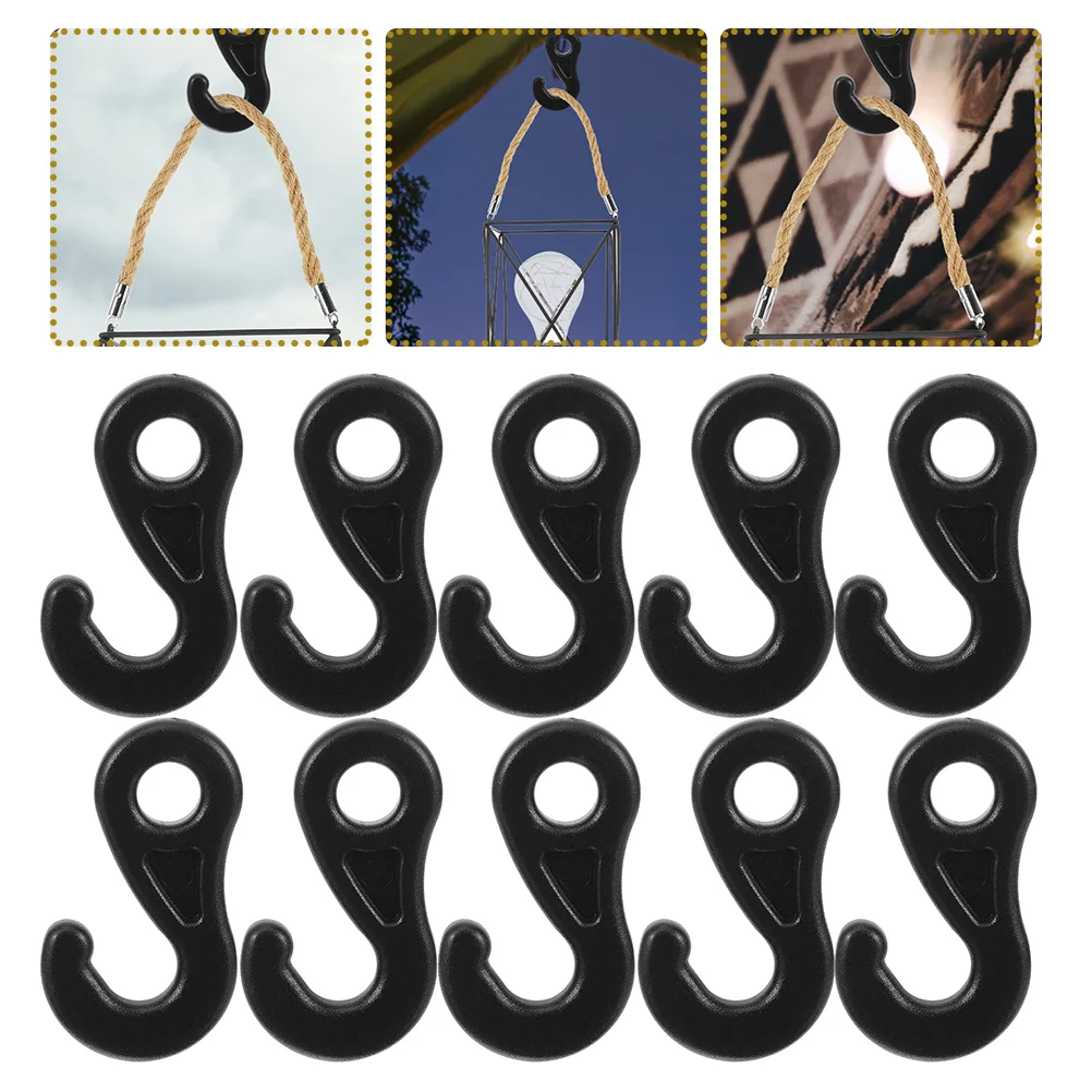 

20 Pcs Outdoor Tent Light Hook Camping Rope Stainless Steel Accessories Hooks Pom Plastic Fixed