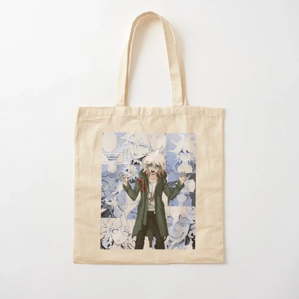 

Nagito Komaeda Manga Collage Tote Bag tote bag men's canvas shopping bag Women's beach bags Canvas Tote