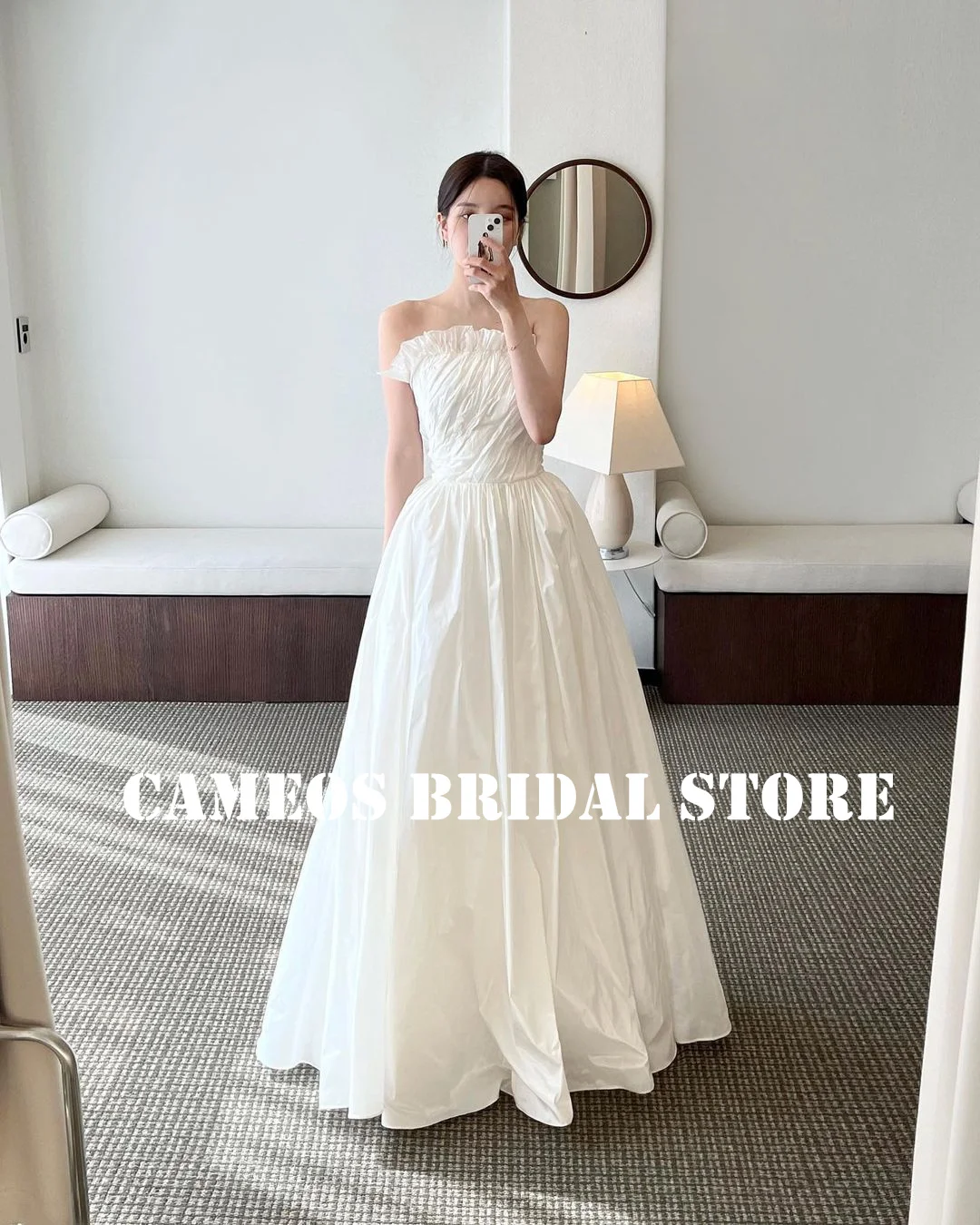 

SONDR Custom Made 웨딩드레스 Sleeveless Wedding Dresses Strapless Korea Taffeta Evening Ivory Bride Gowns Women Bridal Dresses