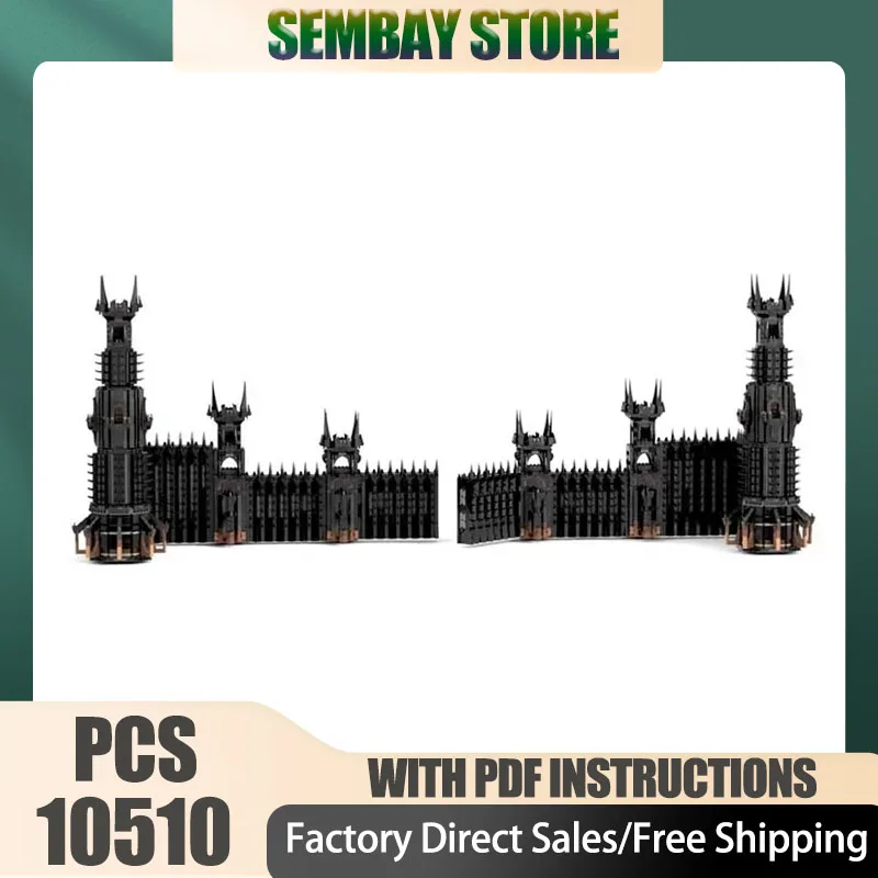 Ringen Film Moc Bouwstenen UCS Zwarte Poort van Mordor Model Bakstenen DIY Assemblage Technische Constructie Speelgoed Set Vakantiecadeaus