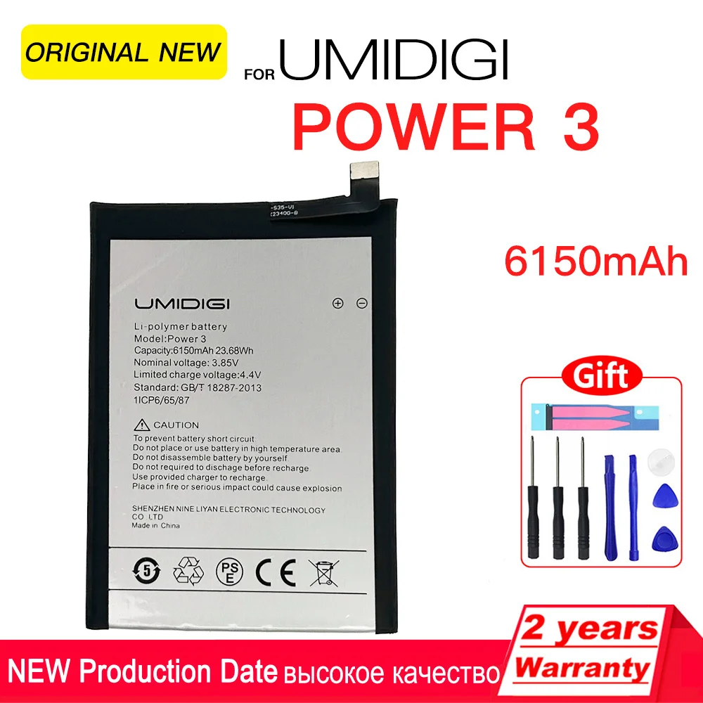 

100% Original 6150mAh Phone Battery For UMIDIGI Power 3 battery Replacement Battery Batteries +Free Tools