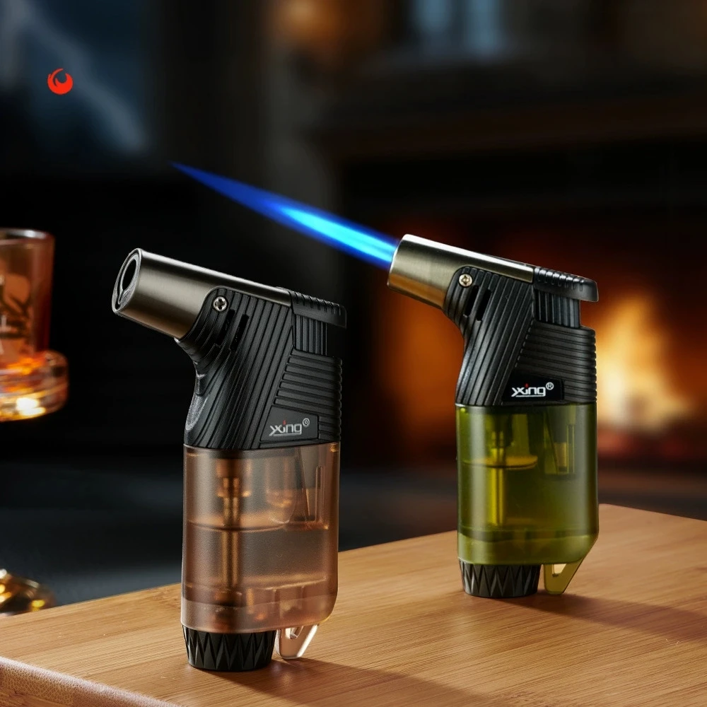Elbow Transparent Visible Airwell Inflatable Lighter Outdoor Windproof Torch High Flame Portable Cigar Lighter Gift