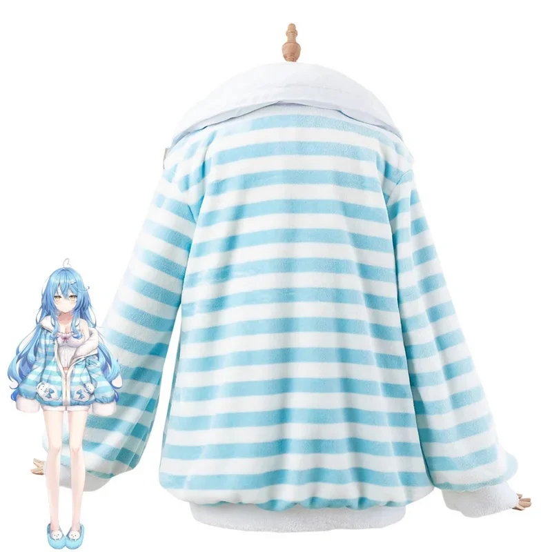 x;3,f'6;h9/YouTuber VTuber Hololive Yukihana Lamy Wamy NePoLaBo Disfraz de Cosplay Peluca Anime Linda Sexy Mujer Pijama H6'h.8j,3/f'