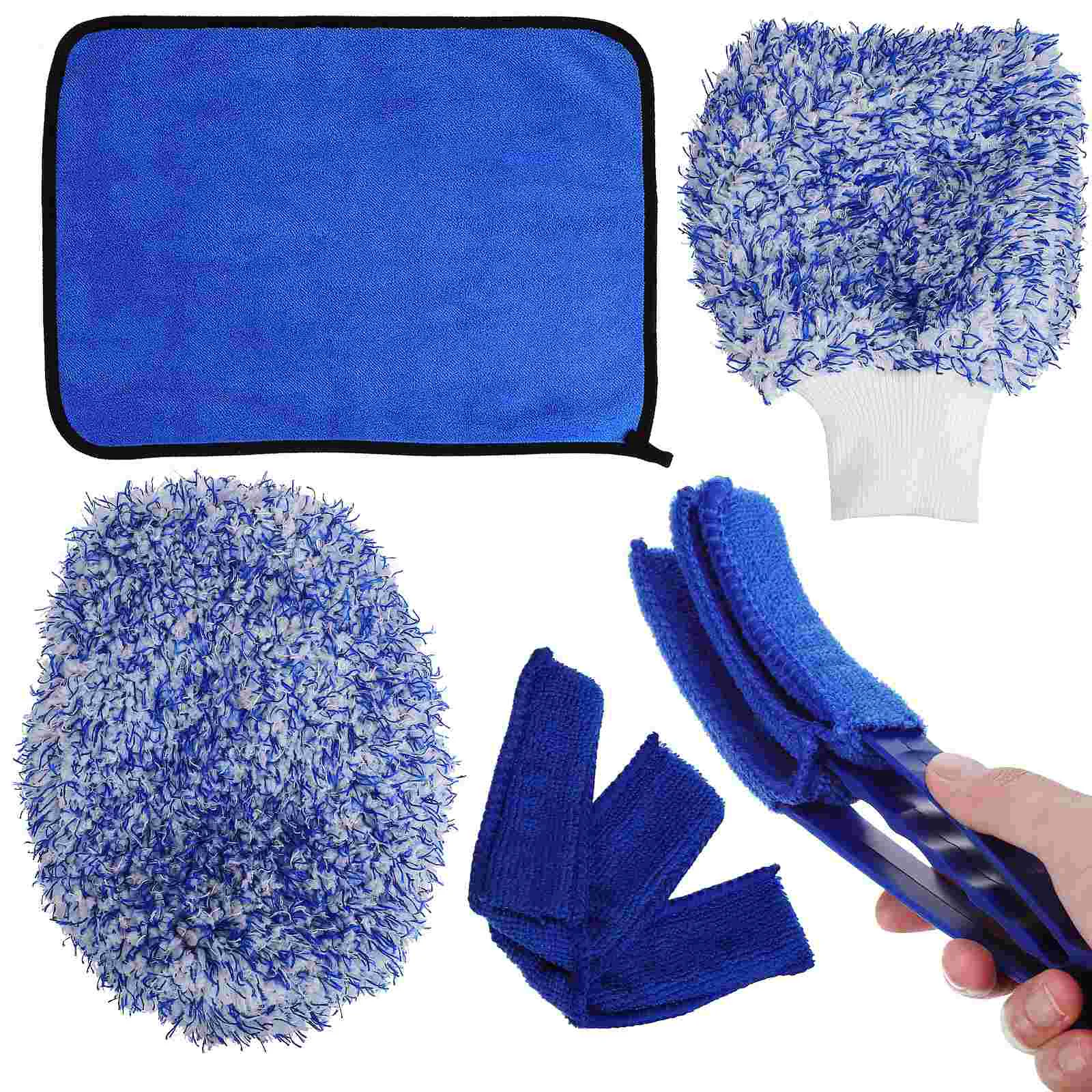 

5Pcs/Set Car Cleaning Towel Includes Towel Wash Mitten Brush Cloth Cover Air Conditioning Outlet Brush Cloth Replacement