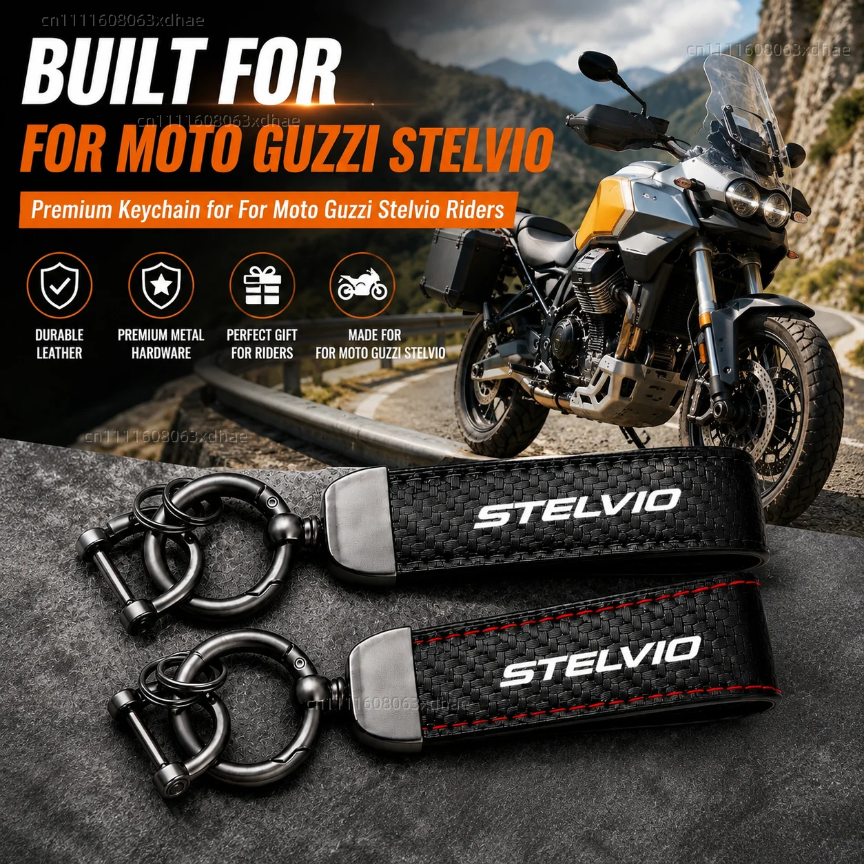 

High-Grade Leather Motorcycle Keychain Holder Keyring Accessories For Moto Guzzi Stelvio 2008-2016 2024 Touring Adventure
