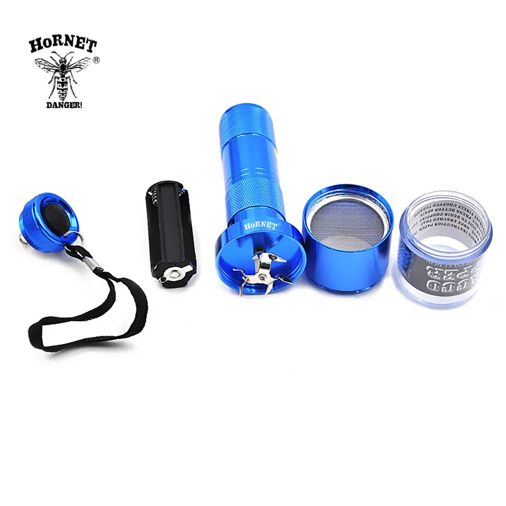 HORNET 40mm Metal And Plastic Grinder Electric Aluminum blue/black/silver Color Crank Portable Herb Spice Miller