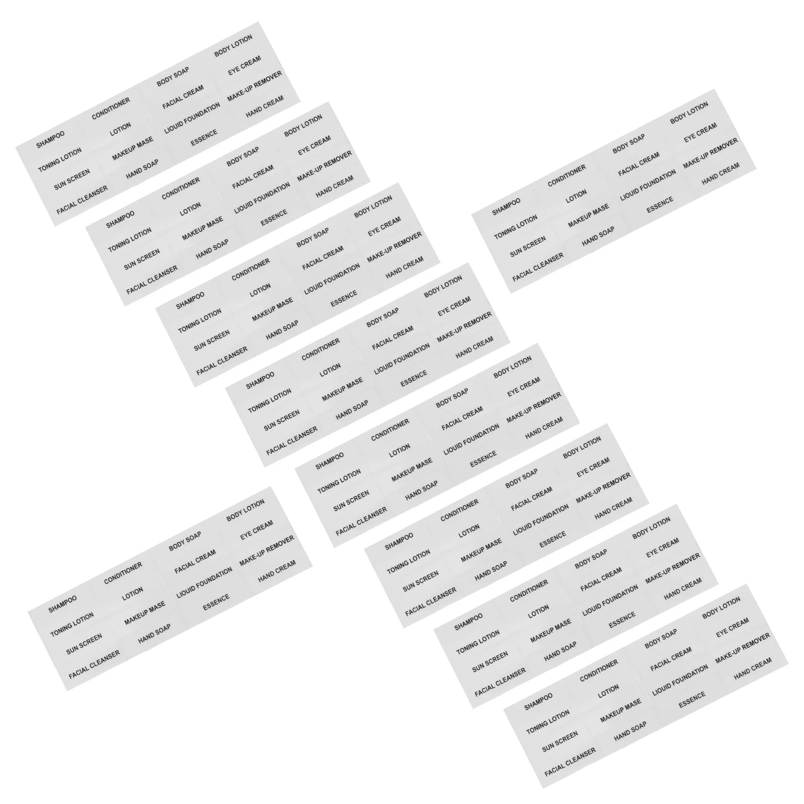 10Pcs Self-Adhesive Bottle Labels Waterproof Stickers for Cosmetics Shampoo Dispenser Storage Bin Labels Sub-Bottle Decals