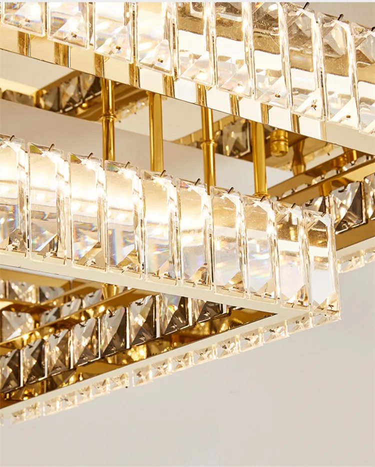 Living Room Crystal LED Ceiling Lamp Steel Smart Dimmable