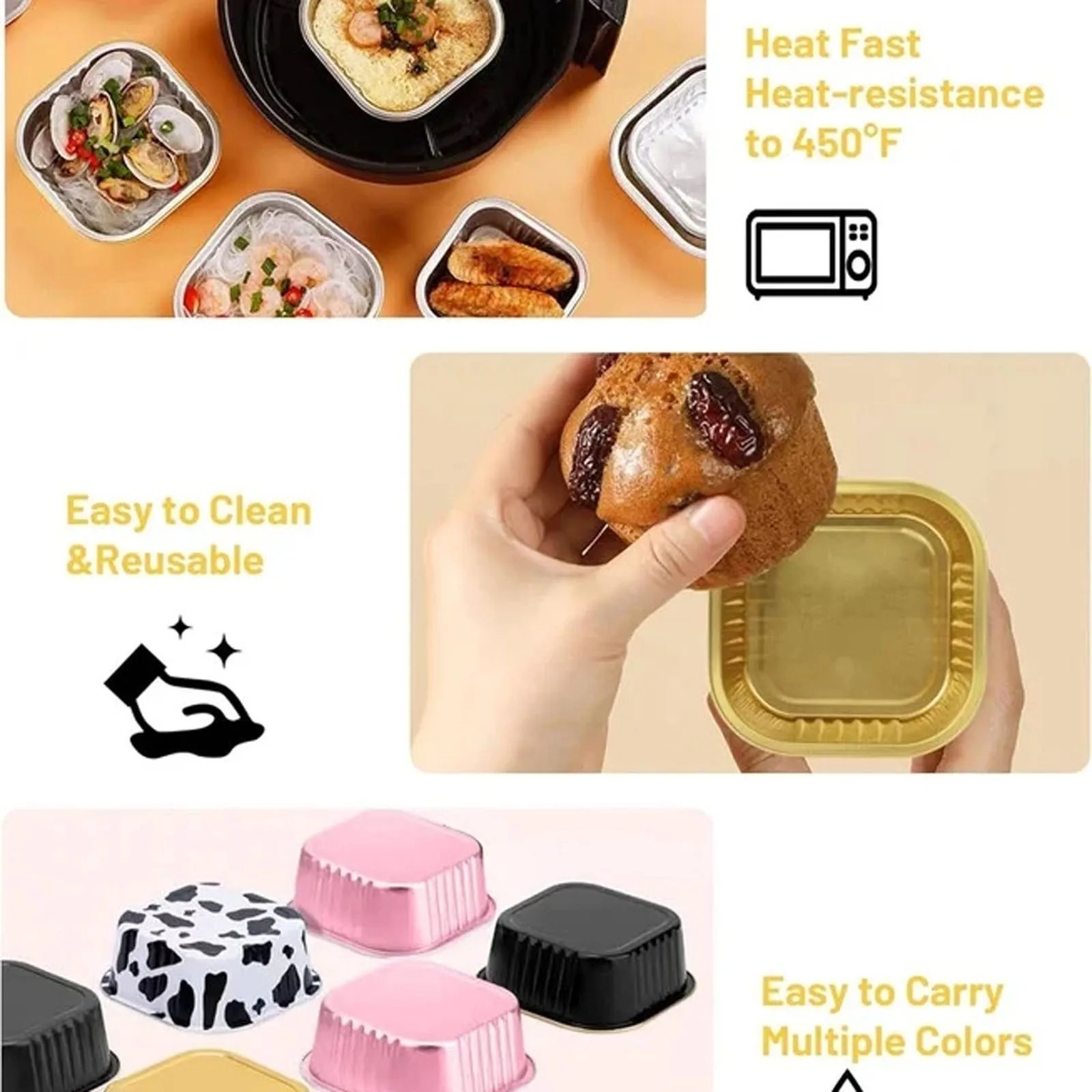 60 قطعة من مقالي الكيك الصغيرة المربعة مع أغطية وملاعق أكواب كب كيك للاستعمال مرة واحدة أكواب حلوى مربعة لحفلات الزفاف وأعياد الميلاد