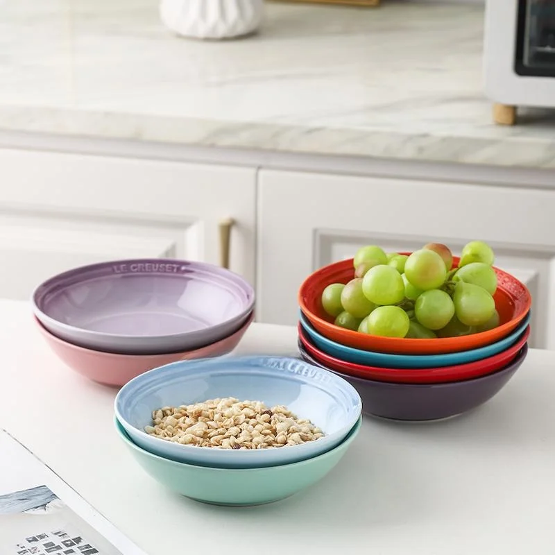 

Круглая миска Cool Color LE CREUSET Cerc для домашнего использования, эмалированный цвет, салатница с овсяным рисом, французская обеденная посуда